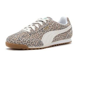 Puma Women's Leopard Print Sneakers - White and Tan